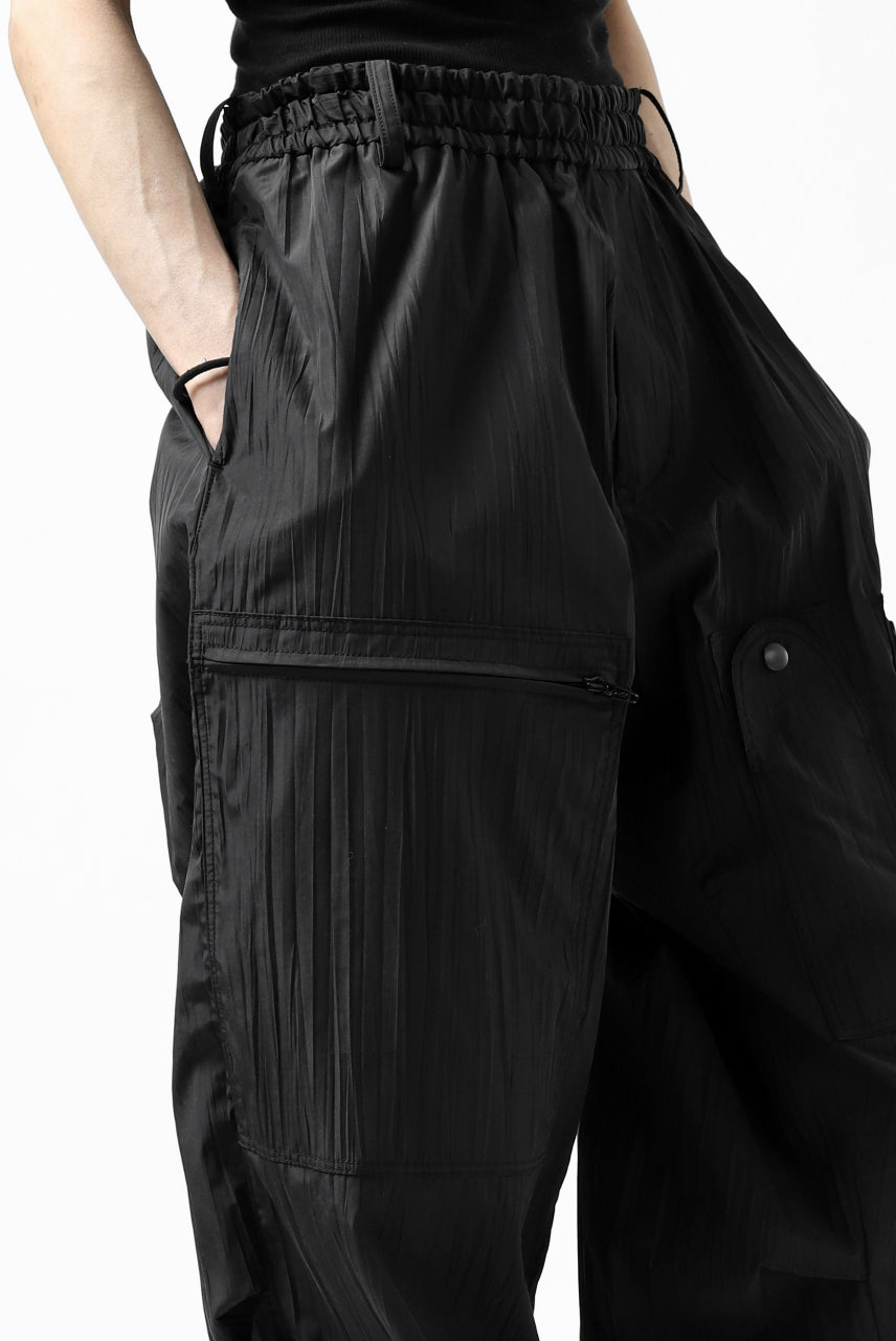 画像をギャラリービューアに読み込む, Y's.... WRINKLE TEXTURE TACTICAL PANTS (BLACK)