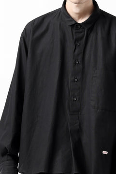 画像をギャラリービューアに読み込む, KLASICA SH-040 OVERSIZED SHORT PULLOVER SHIRT / DRY BACK TWILL (BLACK)