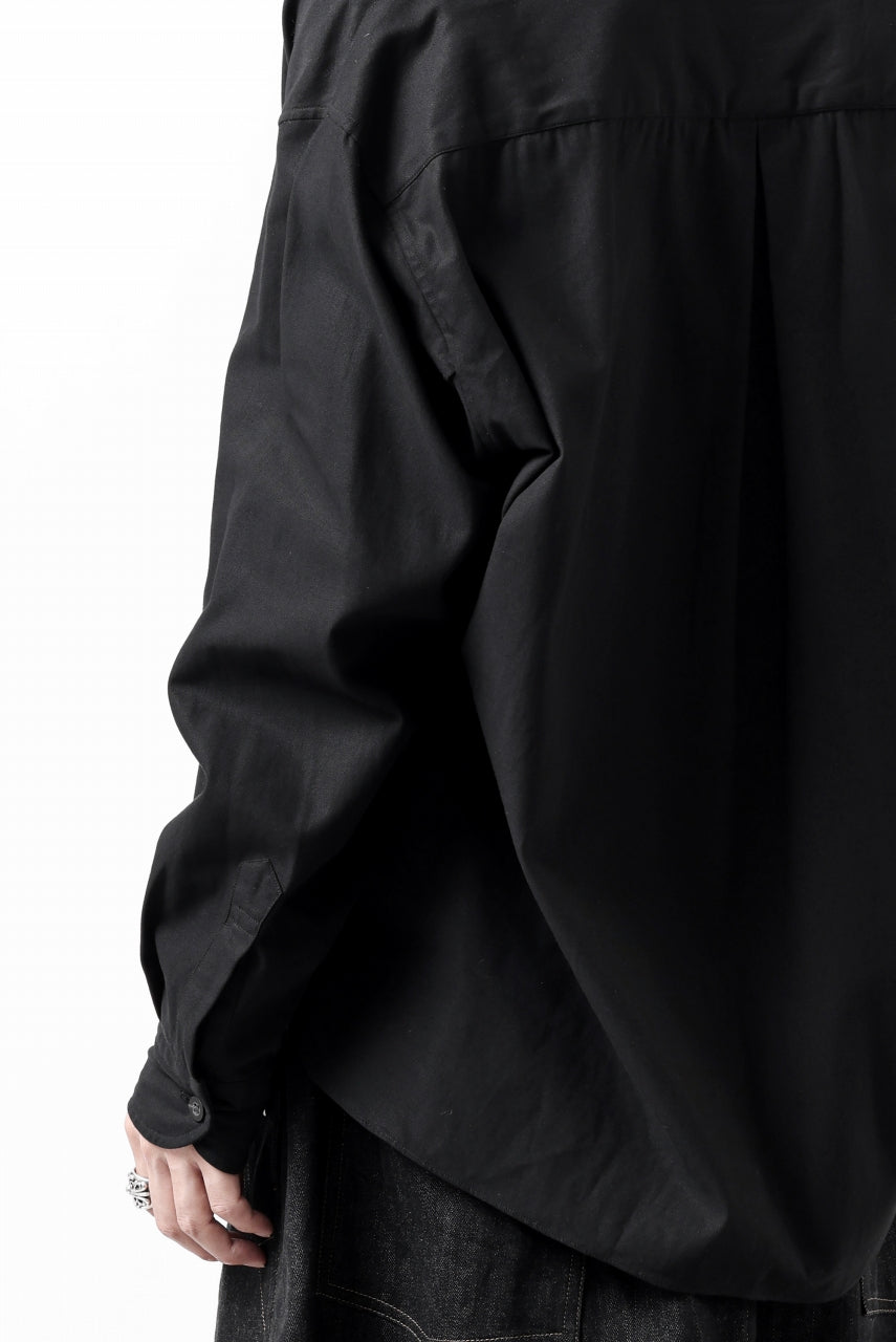 画像をギャラリービューアに読み込む, KLASICA SH-040 OVERSIZED SHORT PULLOVER SHIRT / DRY BACK TWILL (BLACK)