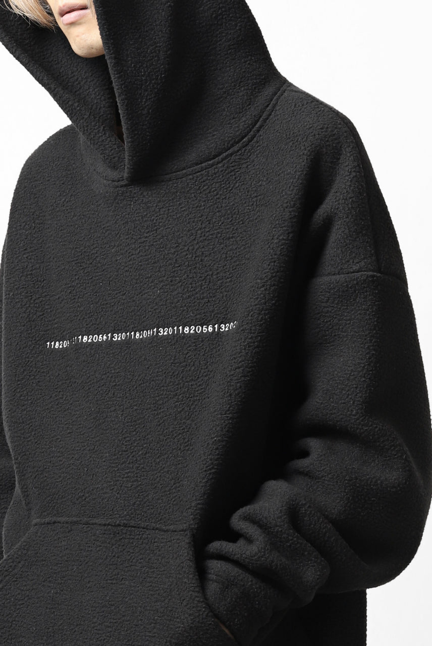 画像をギャラリービューアに読み込む, A.F ARTEFACT "FLUFFY" EMBROIDERED HOODIE / BomberFLEECE (BLACK)