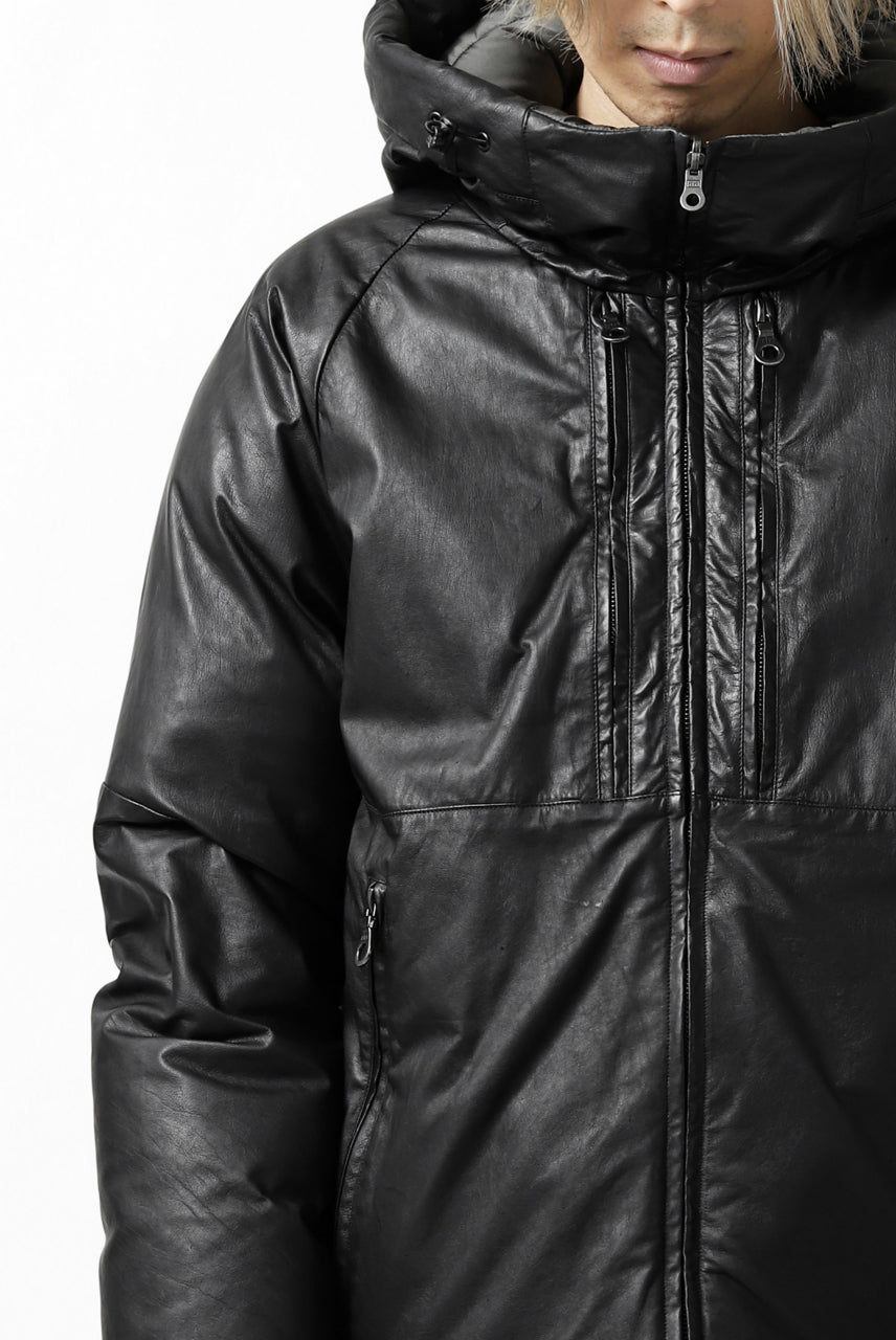 Load image into Gallery viewer, ISAMU KATAYAMA BACKLASH xx NANGA REVERSIBLE AURORA DOWN JACKET / KANGAROO + NYLON x POLISH WHITE GOOSE (BLACK x GREY)