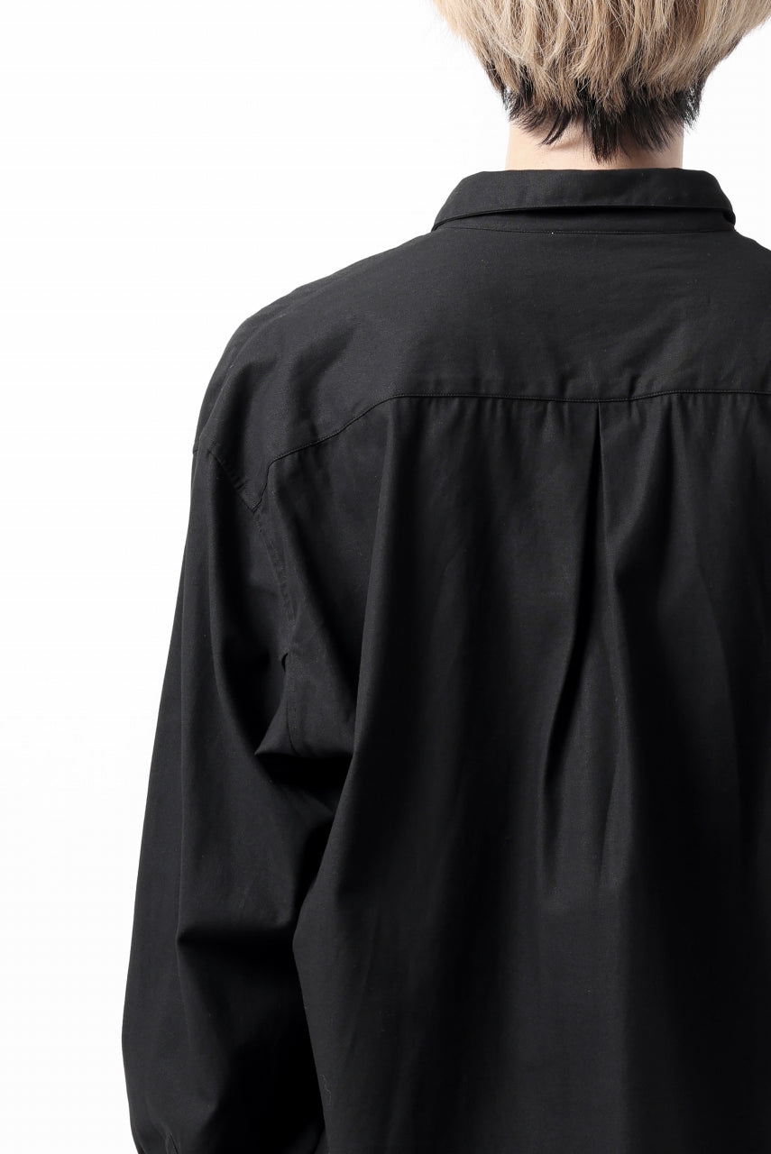 画像をギャラリービューアに読み込む, KLASICA SH-040 OVERSIZED SHORT PULLOVER SHIRT / DRY BACK TWILL (BLACK)