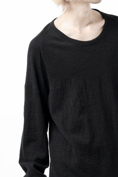画像をギャラリービューアに読み込む, KLASICA D'ARCY RAGLAN REGULAR FIT PULL / JACQUARD KNIT JERSEY (BLACK x BLACK)