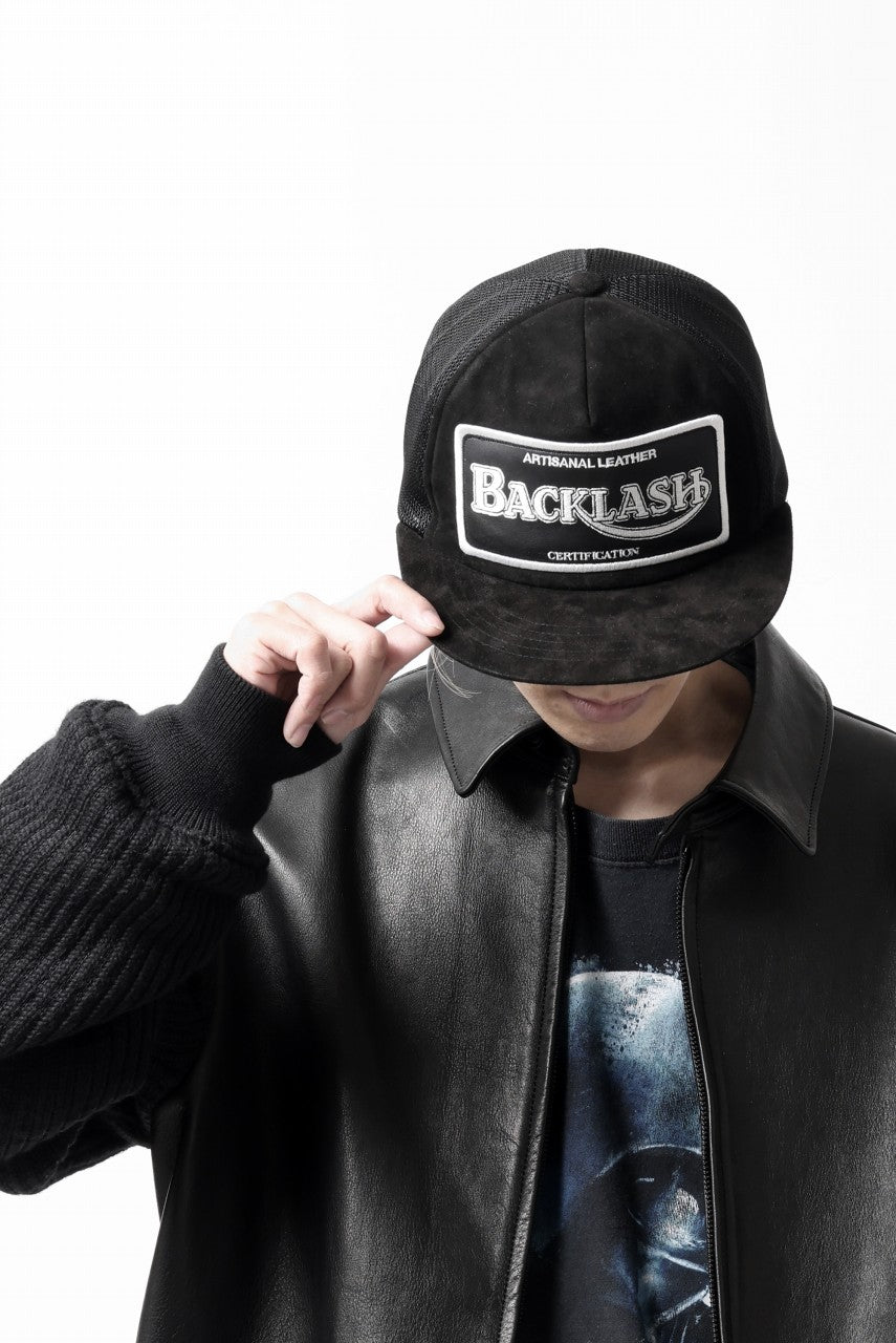 Load image into Gallery viewer, ISAMU KATAYAMA BACKLASH KANGAROO SUEDE MESH CAP (BLACK)