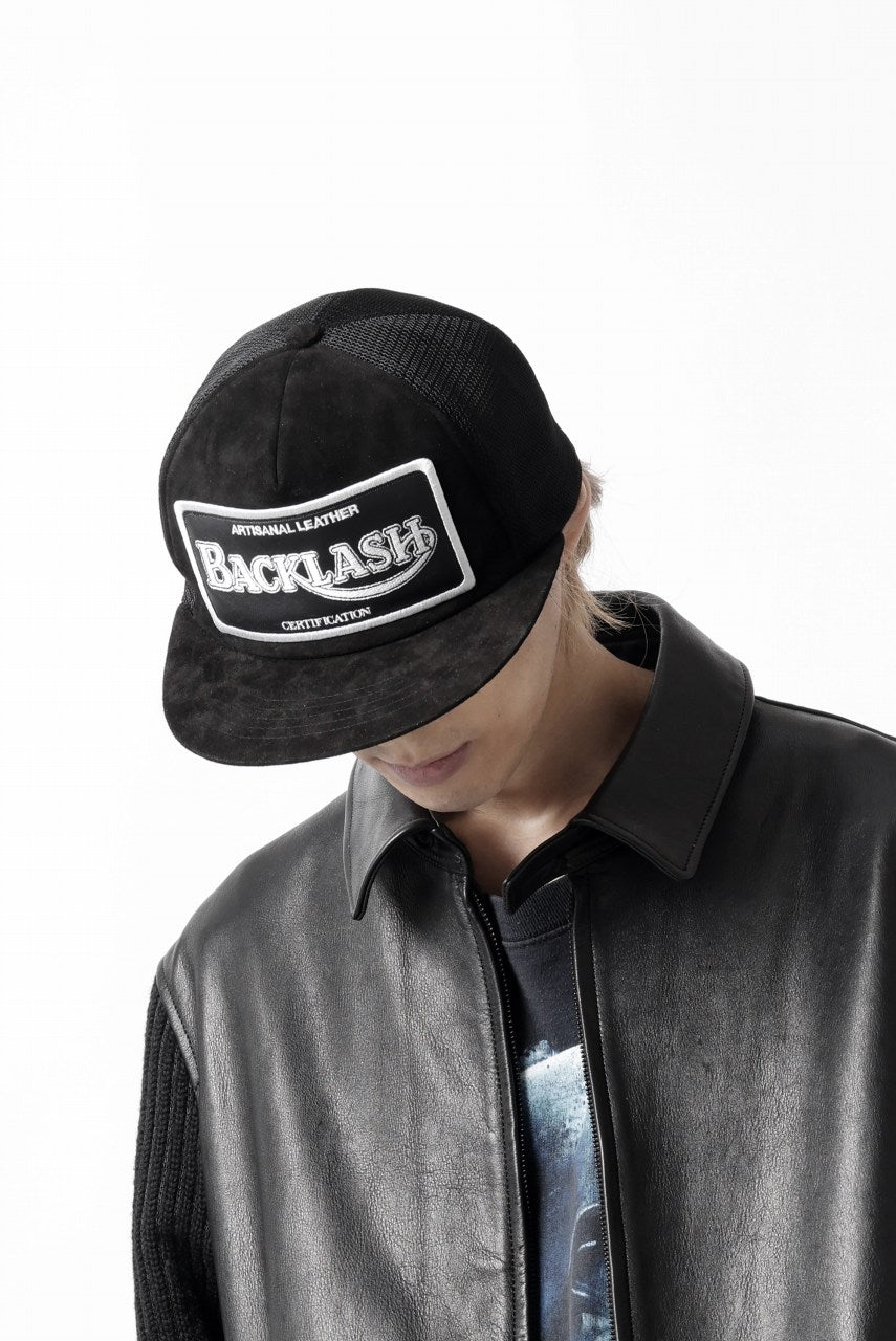 Load image into Gallery viewer, ISAMU KATAYAMA BACKLASH KANGAROO SUEDE MESH CAP (BLACK)