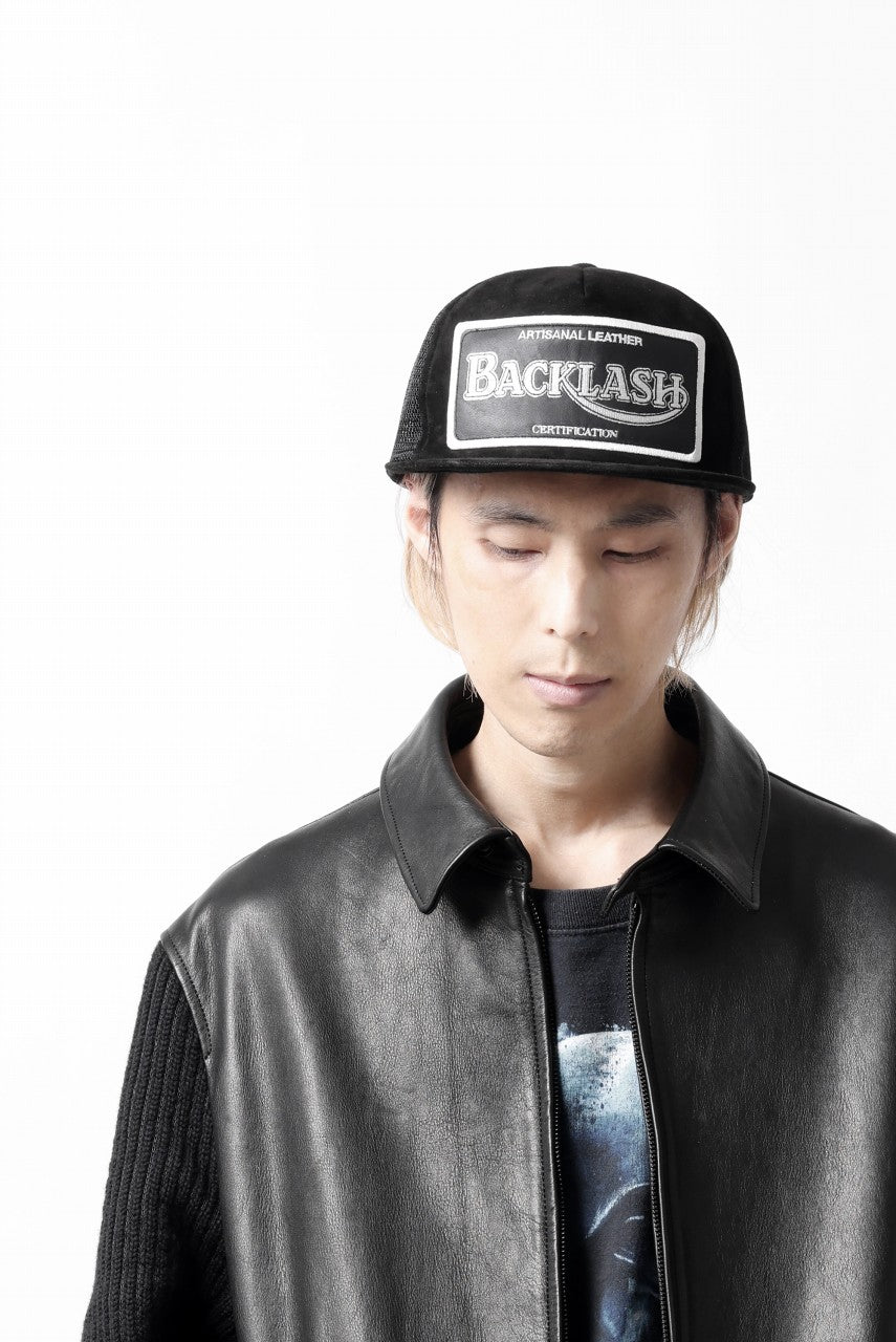 Load image into Gallery viewer, ISAMU KATAYAMA BACKLASH KANGAROO SUEDE MESH CAP (BLACK)