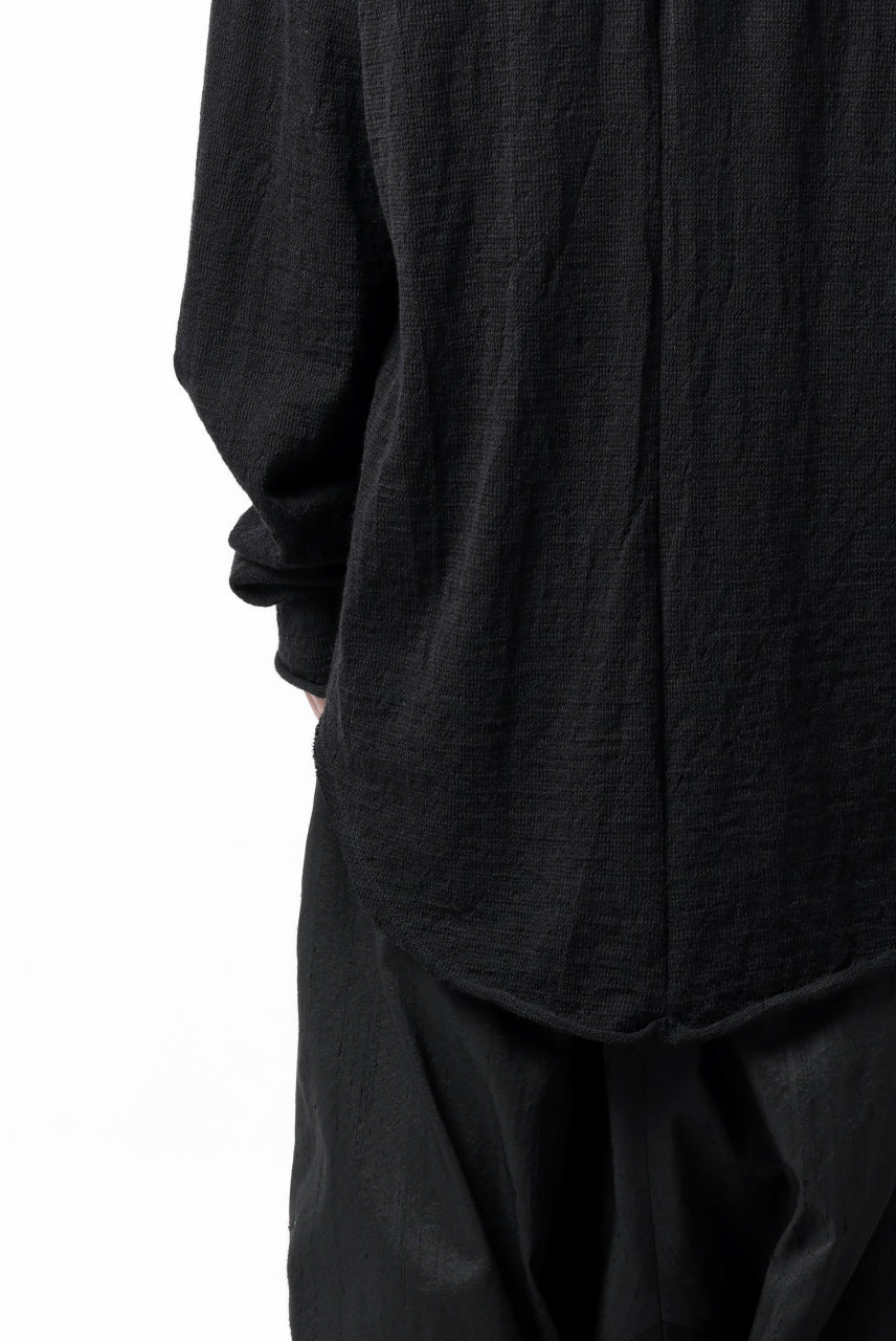 画像をギャラリービューアに読み込む, KLASICA D'ARCY RAGLAN REGULAR FIT PULL / JACQUARD KNIT JERSEY (BLACK x BLACK)