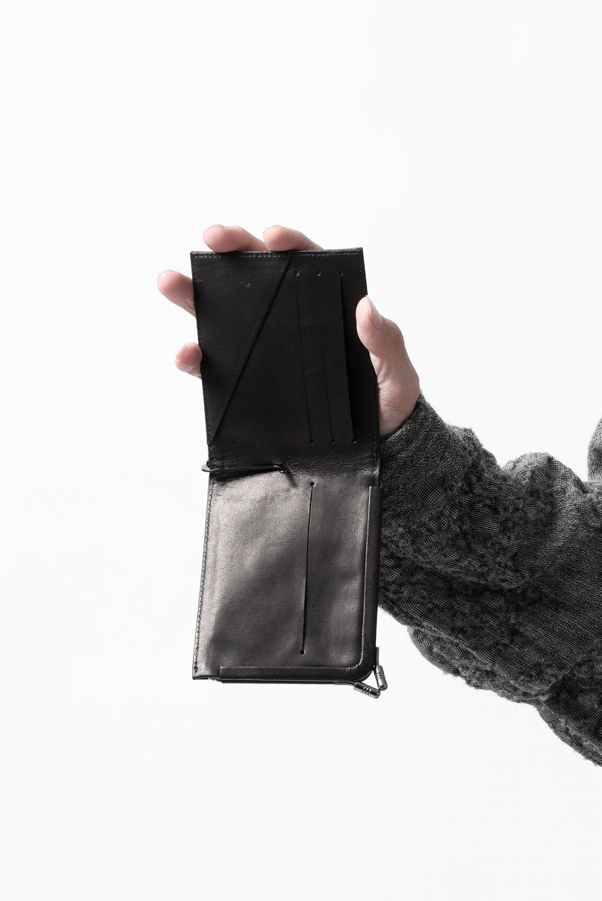 discord Yohji Yamamoto Money Clip Wallet / Shrink Cow Skin Leather (BLACK)