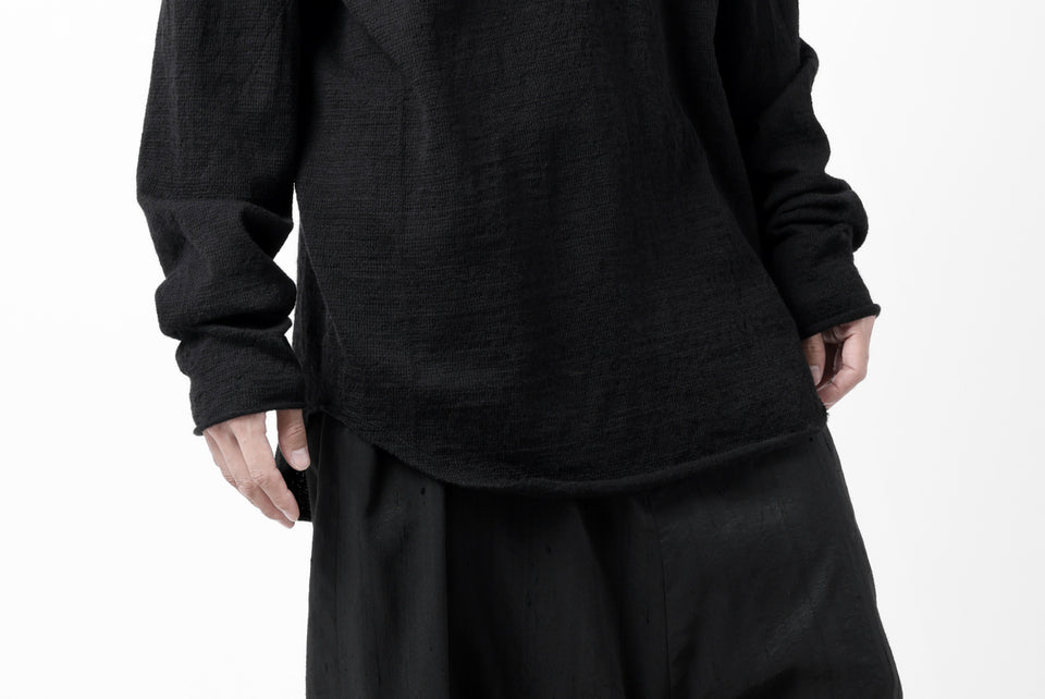 画像をギャラリービューアに読み込む, KLASICA D'ARCY RAGLAN REGULAR FIT PULL / JACQUARD KNIT JERSEY (BLACK x BLACK)