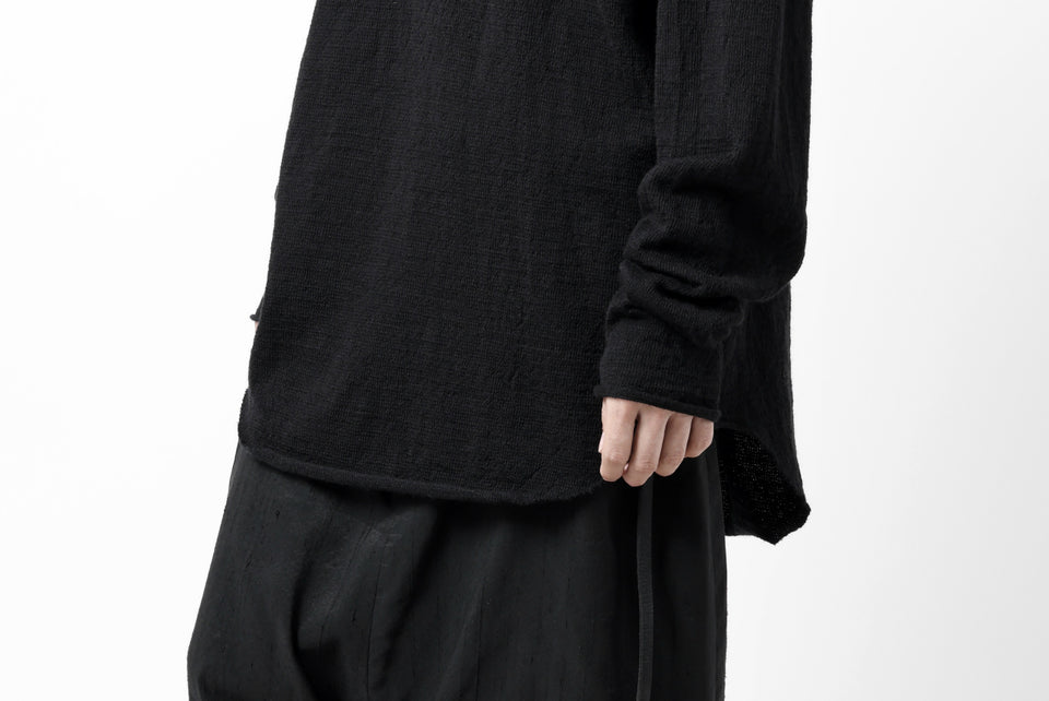 画像をギャラリービューアに読み込む, KLASICA D'ARCY RAGLAN REGULAR FIT PULL / JACQUARD KNIT JERSEY (BLACK x BLACK)