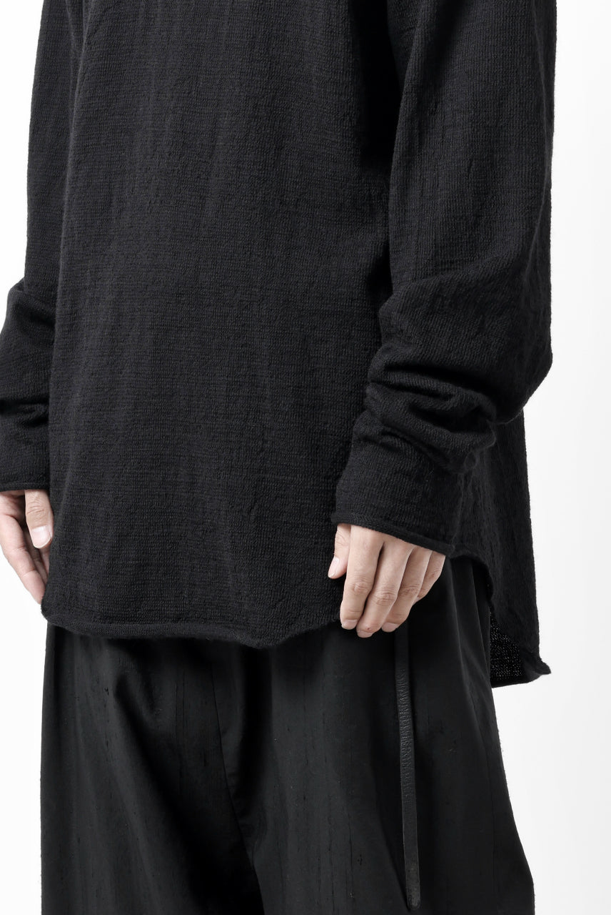 画像をギャラリービューアに読み込む, KLASICA D'ARCY RAGLAN REGULAR FIT PULL / JACQUARD KNIT JERSEY (BLACK x BLACK)
