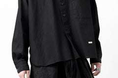 画像をギャラリービューアに読み込む, KLASICA SH-040 OVERSIZED SHORT PULLOVER SHIRT / DRY BACK TWILL (BLACK)