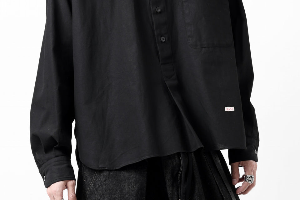 画像をギャラリービューアに読み込む, KLASICA SH-040 OVERSIZED SHORT PULLOVER SHIRT / DRY BACK TWILL (BLACK)