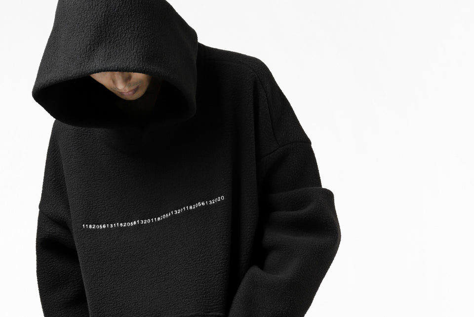 画像をギャラリービューアに読み込む, A.F ARTEFACT "FLUFFY" EMBROIDERED HOODIE / BomberFLEECE (BLACK)