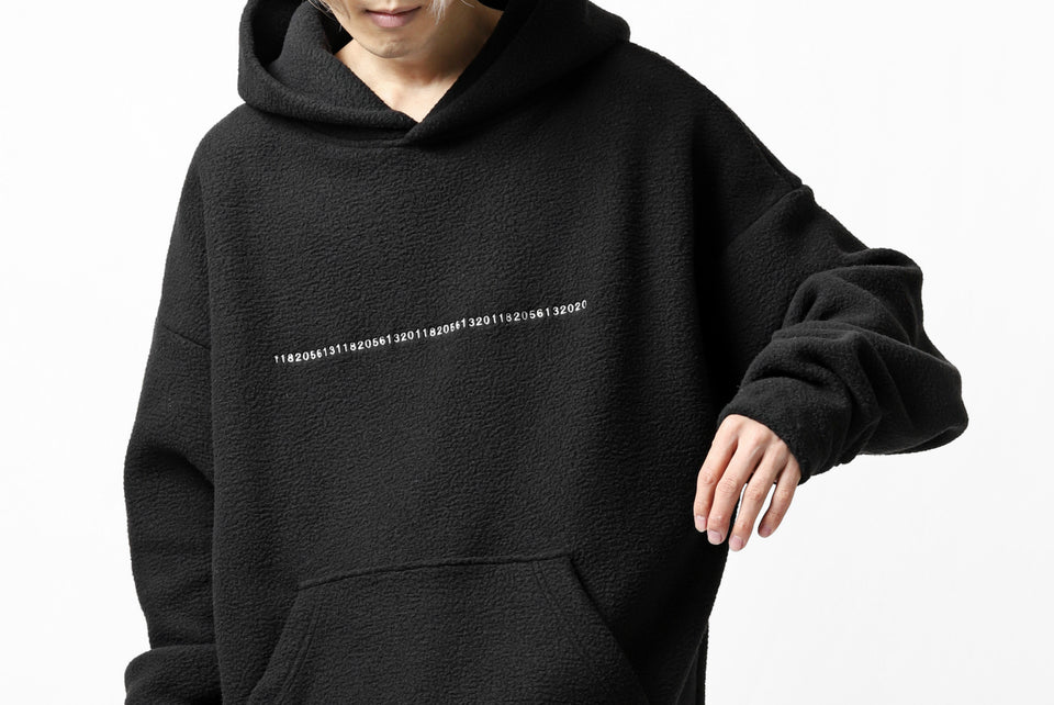画像をギャラリービューアに読み込む, A.F ARTEFACT "FLUFFY" EMBROIDERED HOODIE / BomberFLEECE (BLACK)