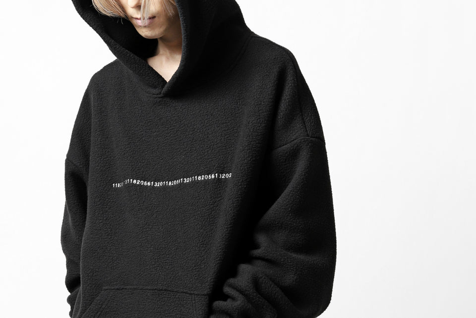 画像をギャラリービューアに読み込む, A.F ARTEFACT "FLUFFY" EMBROIDERED HOODIE / BomberFLEECE (BLACK)