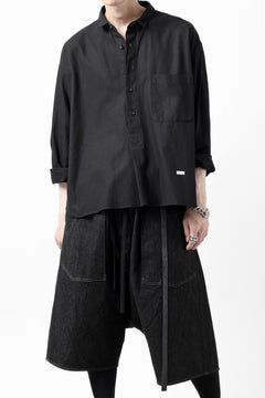 画像をギャラリービューアに読み込む, KLASICA SH-040 OVERSIZED SHORT PULLOVER SHIRT / DRY BACK TWILL (BLACK)