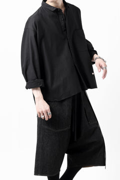 画像をギャラリービューアに読み込む, KLASICA SH-040 OVERSIZED SHORT PULLOVER SHIRT / DRY BACK TWILL (BLACK)