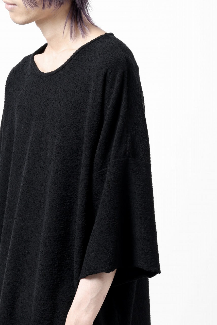 Load image into Gallery viewer, ISAMU KATAYAMA BACKLASH RANDOM PILE FABRIC SHORT SLEEVE CUT & SEWN (BLACK)