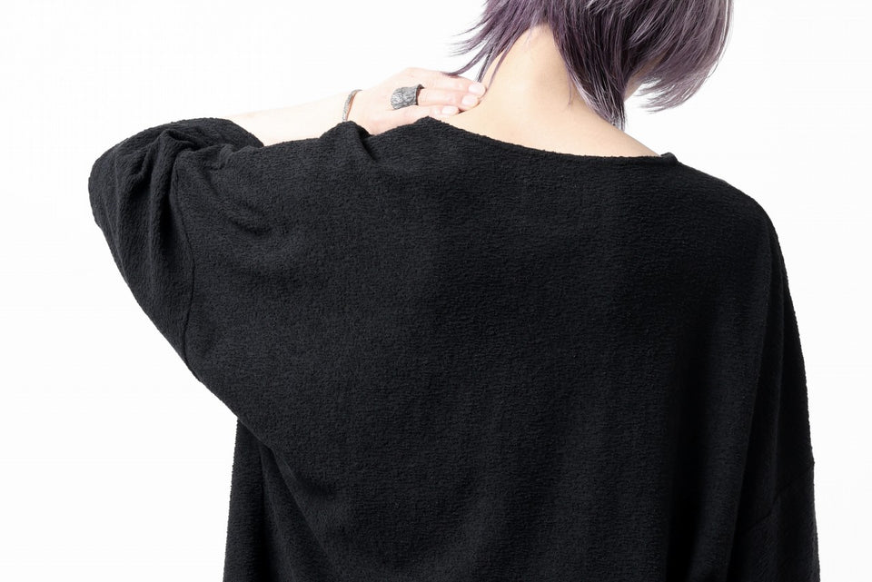 Load image into Gallery viewer, ISAMU KATAYAMA BACKLASH RANDOM PILE FABRIC SHORT SLEEVE CUT & SEWN (BLACK)