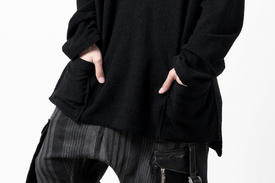 Load image into Gallery viewer, ISAMU KATAYAMA BACKLASH RANDOM PILE FABRIC LONG SLEEVE CUT & SEWN (BLACK)