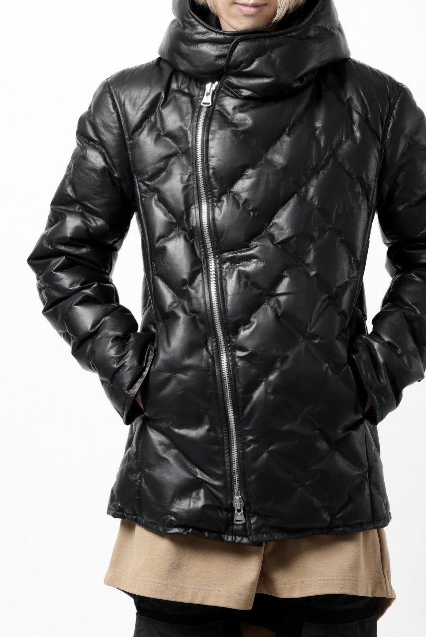画像をギャラリービューアに読み込む, ISAMU KATAYAMA BACKLASH HOODED DOWN JACKET / LUXURY STEER + POLISH WHITE GOOSE (BLACK)