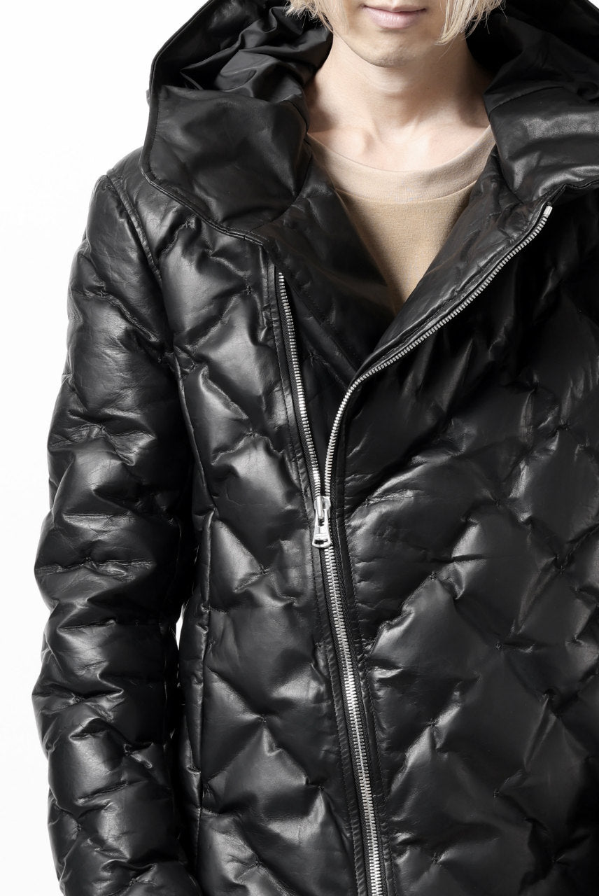 画像をギャラリービューアに読み込む, ISAMU KATAYAMA BACKLASH HOODED DOWN JACKET / LUXURY STEER + POLISH WHITE GOOSE (BLACK)