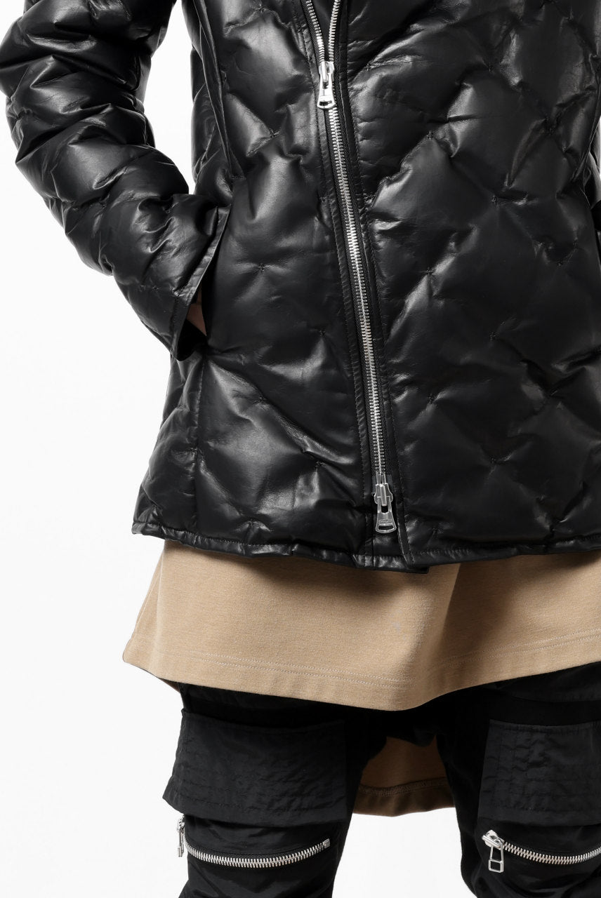 画像をギャラリービューアに読み込む, ISAMU KATAYAMA BACKLASH HOODED DOWN JACKET / LUXURY STEER + POLISH WHITE GOOSE (BLACK)