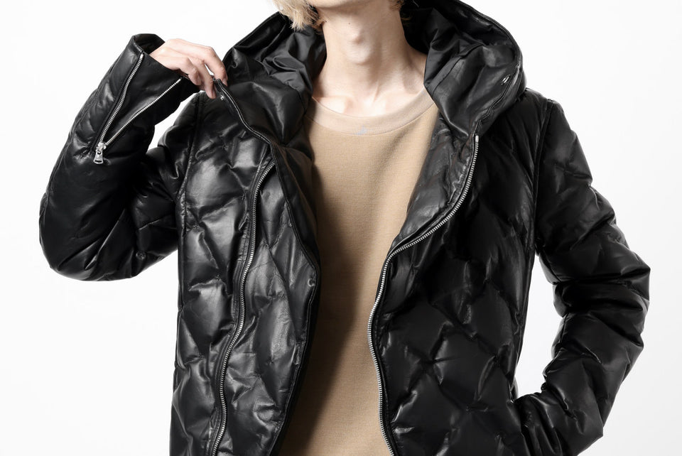 画像をギャラリービューアに読み込む, ISAMU KATAYAMA BACKLASH HOODED DOWN JACKET / LUXURY STEER + POLISH WHITE GOOSE (BLACK)