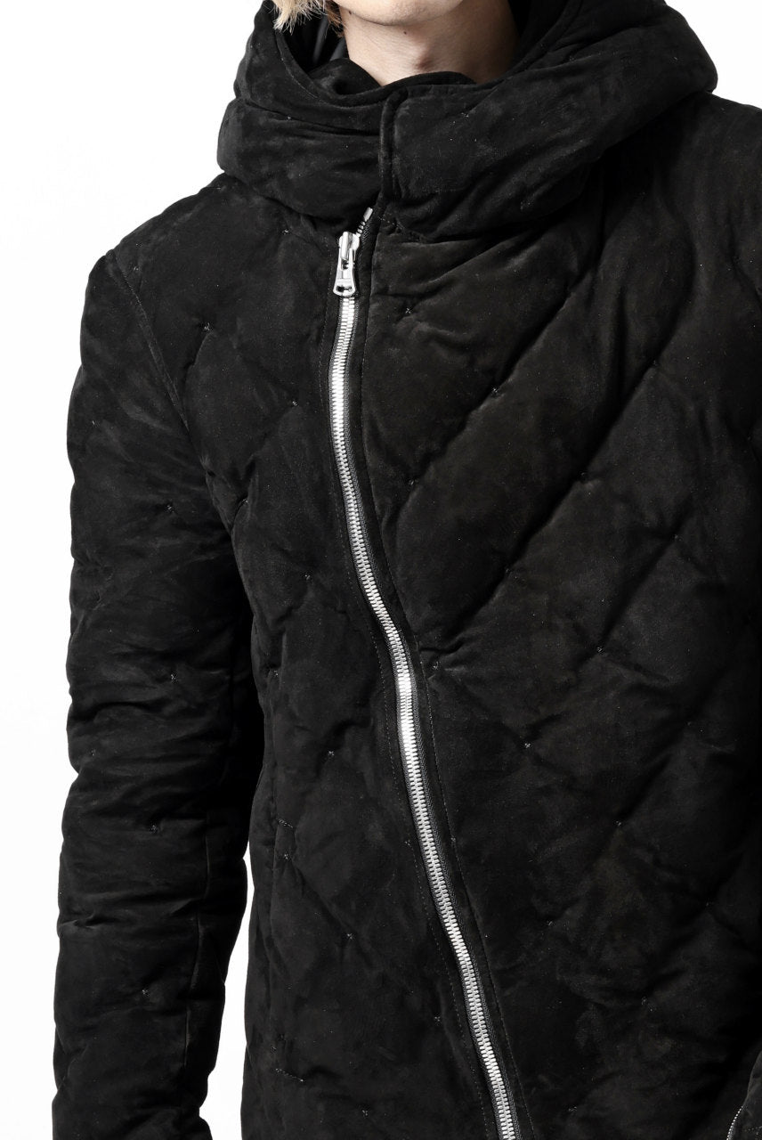 画像をギャラリービューアに読み込む, ISAMU KATAYAMA BACKLASH HOODED DOWN JACKET / KANGAROO REVERSE + POLISH WHITE GOOSE (BLACK)