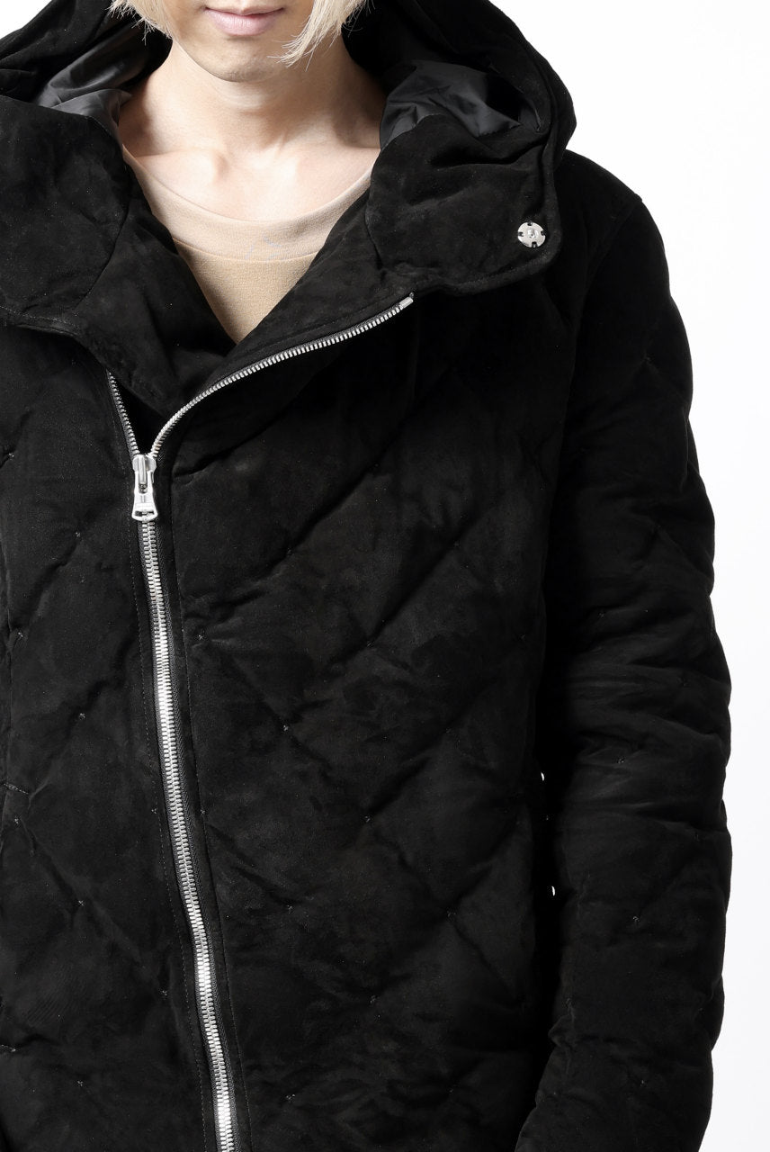 画像をギャラリービューアに読み込む, ISAMU KATAYAMA BACKLASH HOODED DOWN JACKET / KANGAROO REVERSE + POLISH WHITE GOOSE (BLACK)