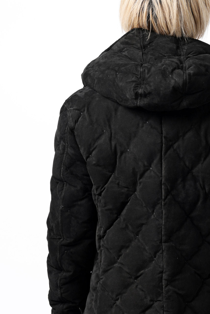 画像をギャラリービューアに読み込む, ISAMU KATAYAMA BACKLASH HOODED DOWN JACKET / KANGAROO REVERSE + POLISH WHITE GOOSE (BLACK)