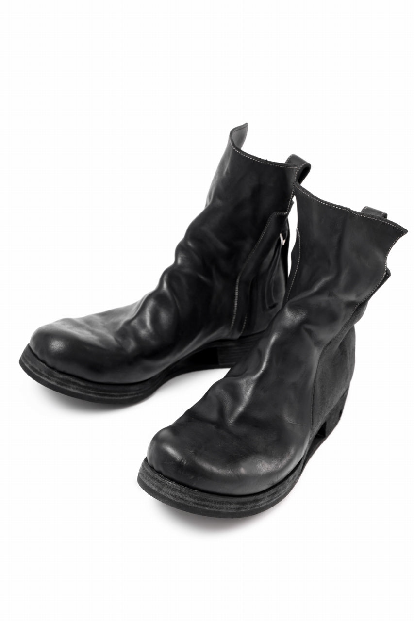 画像をギャラリービューアに読み込む, BORIS BIDJAN SABERI HORSE LEATHER SIDE ZIP BOOTS / OBJECT DYED & MOLDED "BOOT1-F2519M" (BLACK)