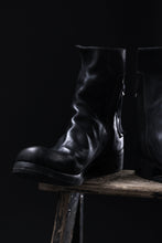 画像をギャラリービューアに読み込む, BORIS BIDJAN SABERI HORSE LEATHER SIDE ZIP BOOTS / OBJECT DYED & MOLDED "BOOT1-F2519M" (BLACK)