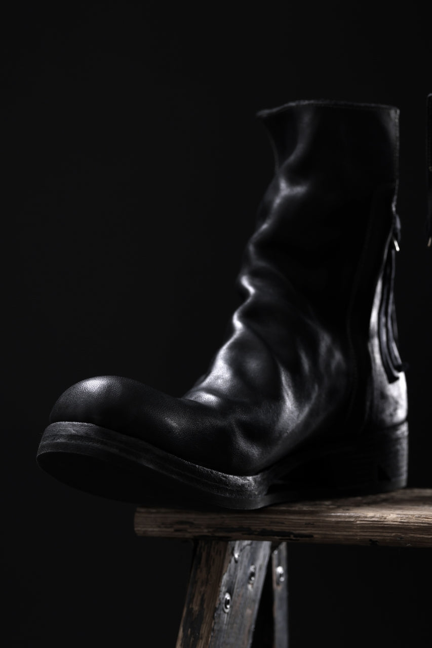画像をギャラリービューアに読み込む, BORIS BIDJAN SABERI HORSE LEATHER SIDE ZIP BOOTS / OBJECT DYED & MOLDED "BOOT1-F2519M" (BLACK)