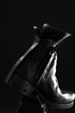 画像をギャラリービューアに読み込む, BORIS BIDJAN SABERI HORSE LEATHER SIDE ZIP BOOTS / OBJECT DYED & MOLDED "BOOT1-F2519M" (BLACK)