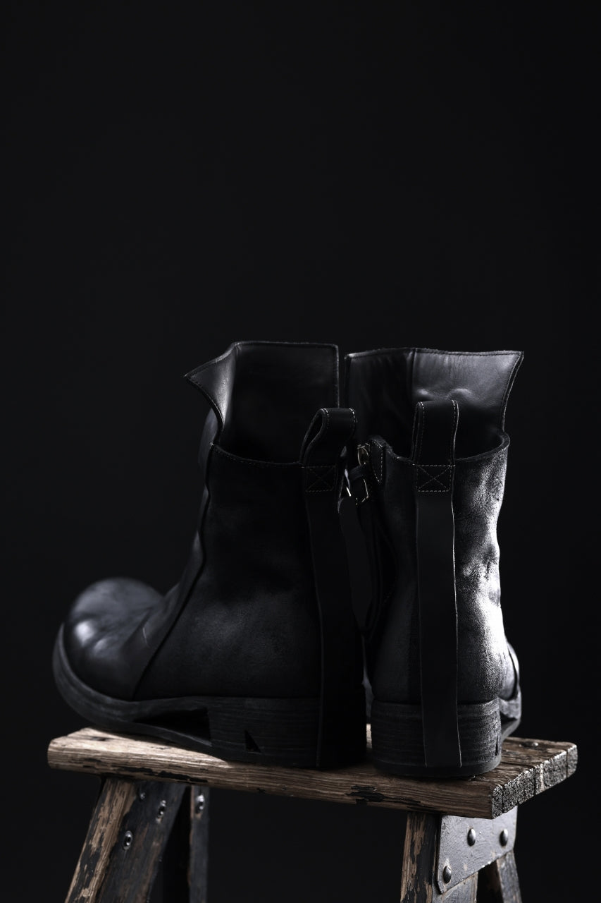 画像をギャラリービューアに読み込む, BORIS BIDJAN SABERI HORSE LEATHER SIDE ZIP BOOTS / OBJECT DYED & MOLDED "BOOT1-F2519M" (BLACK)