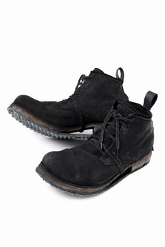 画像をギャラリービューアに読み込む, BORIS BIDJAN SABERI CANVAS FABRIC LACE UP MIDDLE BOOTS / OBJECT DYED & HAND-TREATED "BOOT4" (BLACK)