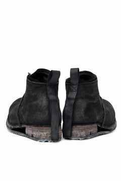 画像をギャラリービューアに読み込む, BORIS BIDJAN SABERI CANVAS FABRIC LACE UP MIDDLE BOOTS / OBJECT DYED & HAND-TREATED "BOOT4" (BLACK)