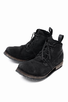 画像をギャラリービューアに読み込む, BORIS BIDJAN SABERI CANVAS FABRIC LACE UP MIDDLE BOOTS / OBJECT DYED & HAND-TREATED "BOOT4" (BLACK)