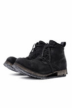 画像をギャラリービューアに読み込む, BORIS BIDJAN SABERI CANVAS FABRIC LACE UP MIDDLE BOOTS / OBJECT DYED & HAND-TREATED "BOOT4" (BLACK)