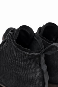画像をギャラリービューアに読み込む, BORIS BIDJAN SABERI CANVAS FABRIC LACE UP MIDDLE BOOTS / OBJECT DYED & HAND-TREATED "BOOT4" (BLACK)