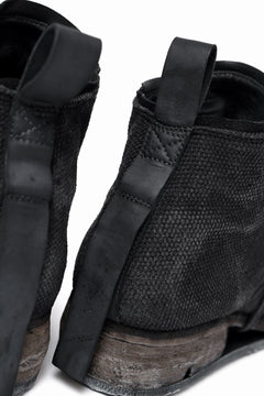 画像をギャラリービューアに読み込む, BORIS BIDJAN SABERI CANVAS FABRIC LACE UP MIDDLE BOOTS / OBJECT DYED & HAND-TREATED "BOOT4" (BLACK)