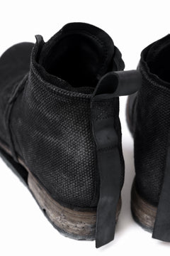 画像をギャラリービューアに読み込む, BORIS BIDJAN SABERI CANVAS FABRIC LACE UP MIDDLE BOOTS / OBJECT DYED & HAND-TREATED "BOOT4" (BLACK)