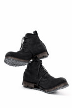 画像をギャラリービューアに読み込む, BORIS BIDJAN SABERI CANVAS FABRIC LACE UP MIDDLE BOOTS / OBJECT DYED & HAND-TREATED "BOOT4" (BLACK)