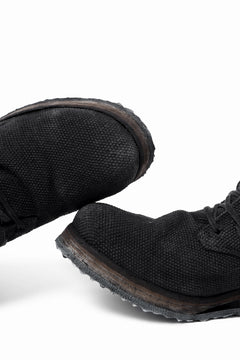 画像をギャラリービューアに読み込む, BORIS BIDJAN SABERI CANVAS FABRIC LACE UP MIDDLE BOOTS / OBJECT DYED & HAND-TREATED "BOOT4" (BLACK)