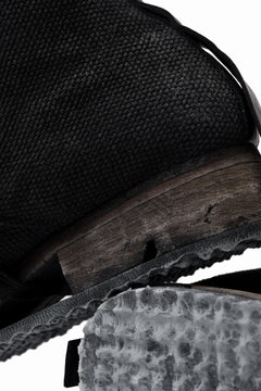 画像をギャラリービューアに読み込む, BORIS BIDJAN SABERI CANVAS FABRIC LACE UP MIDDLE BOOTS / OBJECT DYED & HAND-TREATED "BOOT4" (BLACK)