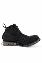 画像をギャラリービューアに読み込む, BORIS BIDJAN SABERI CANVAS FABRIC LACE UP MIDDLE BOOTS / OBJECT DYED & HAND-TREATED "BOOT4" (BLACK)