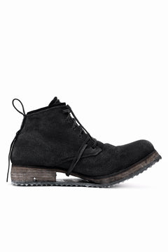 画像をギャラリービューアに読み込む, BORIS BIDJAN SABERI CANVAS FABRIC LACE UP MIDDLE BOOTS / OBJECT DYED & HAND-TREATED "BOOT4" (BLACK)