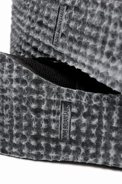 画像をギャラリービューアに読み込む, BORIS BIDJAN SABERI CANVAS FABRIC LACE UP MIDDLE BOOTS / OBJECT DYED & HAND-TREATED "BOOT4" (BLACK)